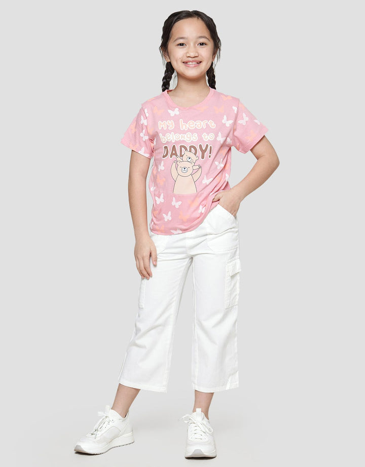 Little M Valentine My Heart Belongs To Daddy Girls T-Shirt