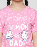 Little M Valentine I Love Mom & Dad Kaos Anak Perempuan
