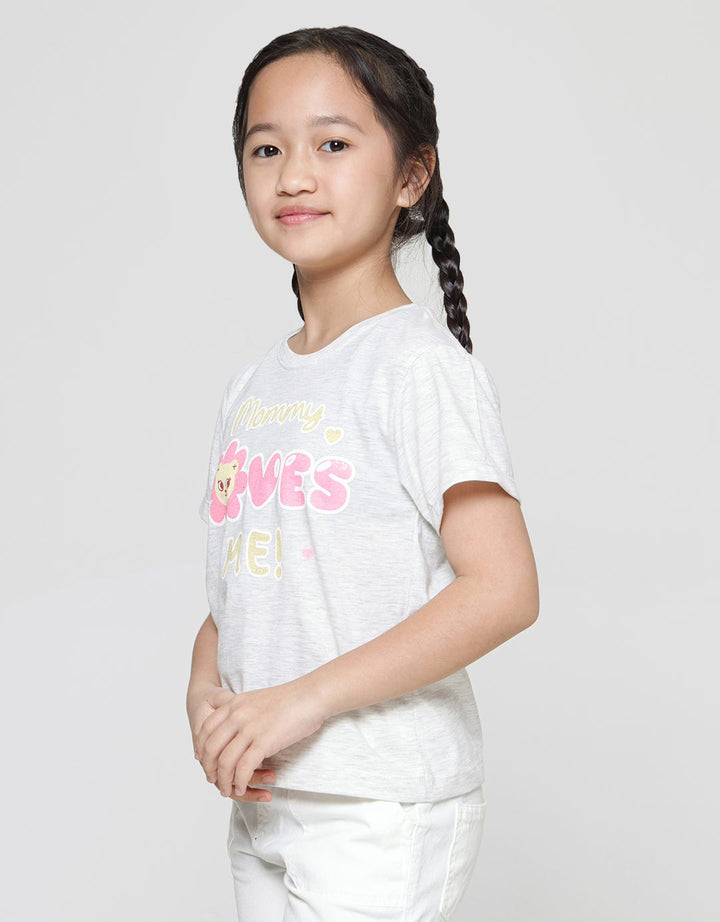 Little M Valentine Mommy Loves Me Kaos Anak Perempuan