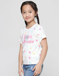 Little M Kaos Lengan Pendek Anak Perempuan Print Valentine I Love My Family