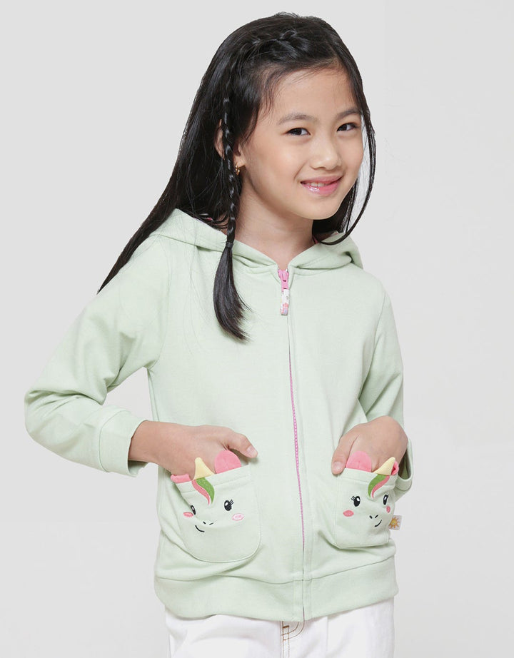 Little M Unicorn Pocket Girls Jacket