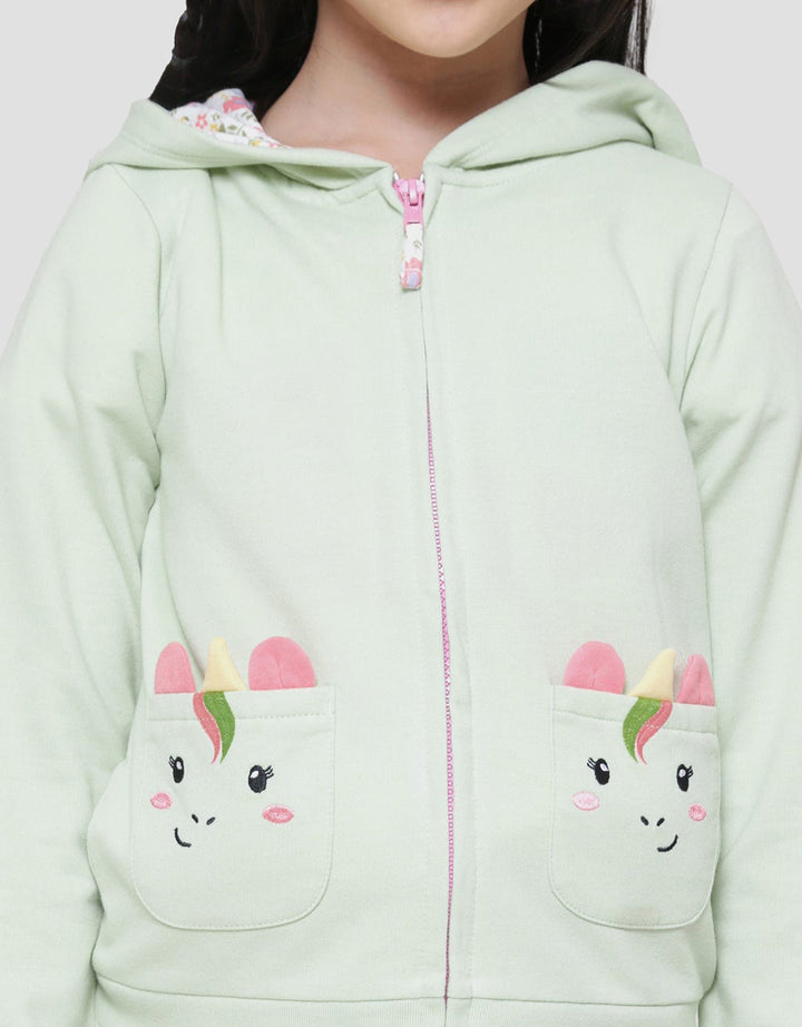 Little M Unicorn Pocket Girls Jacket