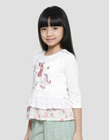 Little M Unicorn Embroidery Lace Combination Long Sleeve T-shirt for Girls