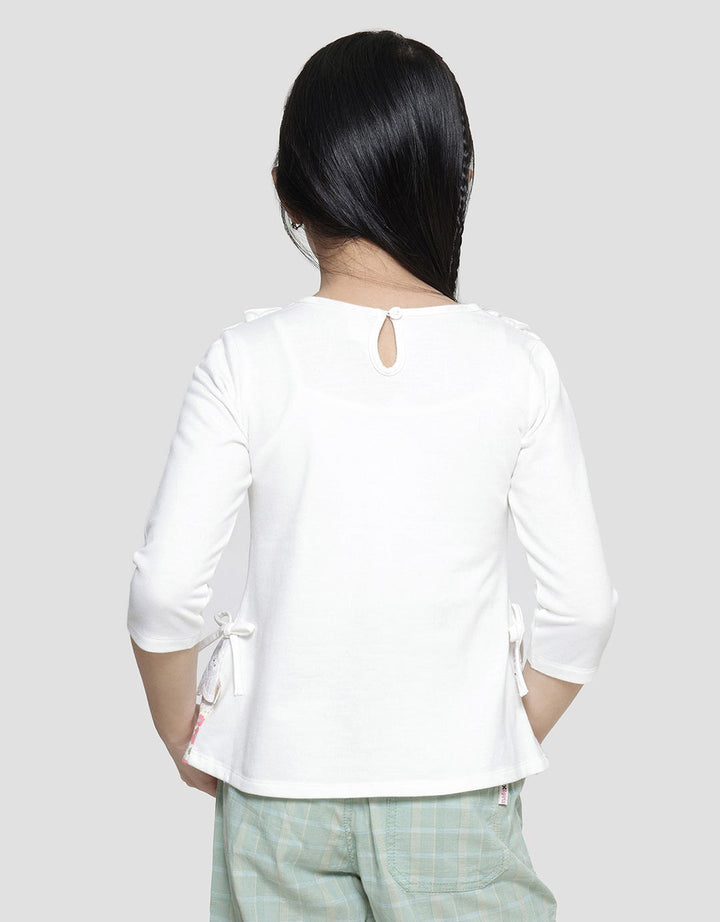 Little M Unicorn Embroidery Lace Combination Long Sleeve T-shirt for Girls