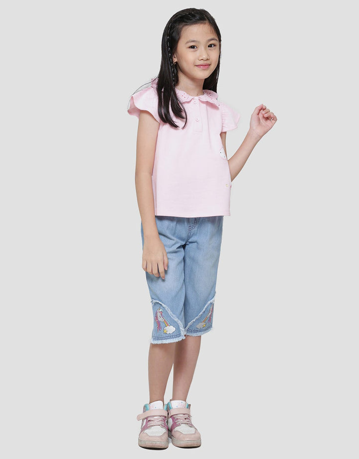 Little M Unicorn Uniflow App Girls Short Sleeve T-Shirt