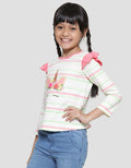 Little M Salur Aplikasi Unicorn Kaos Lengan Panjang Anak Perempuan