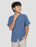 Nevada  2 Slub Solid Kemeja Koko Casual Anak Laki-Laki