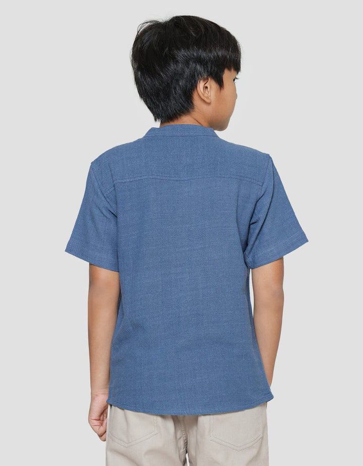 Nevada  2 Slub Solid Kemeja Koko Casual Anak Laki-Laki