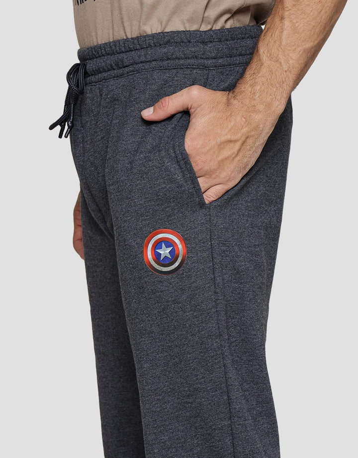 Marvel Rubber Print Captain America Shield Logo Celana Panjang Pria