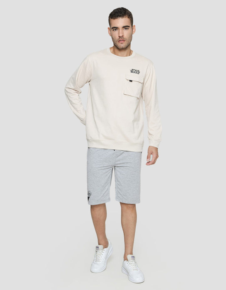 Star Wars Logo Printed Men's Sweater With One Folded Pocket