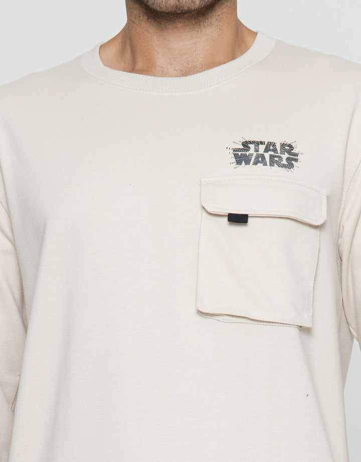 Star Wars Logo Printed Men's Sweater With One Folded Pocket