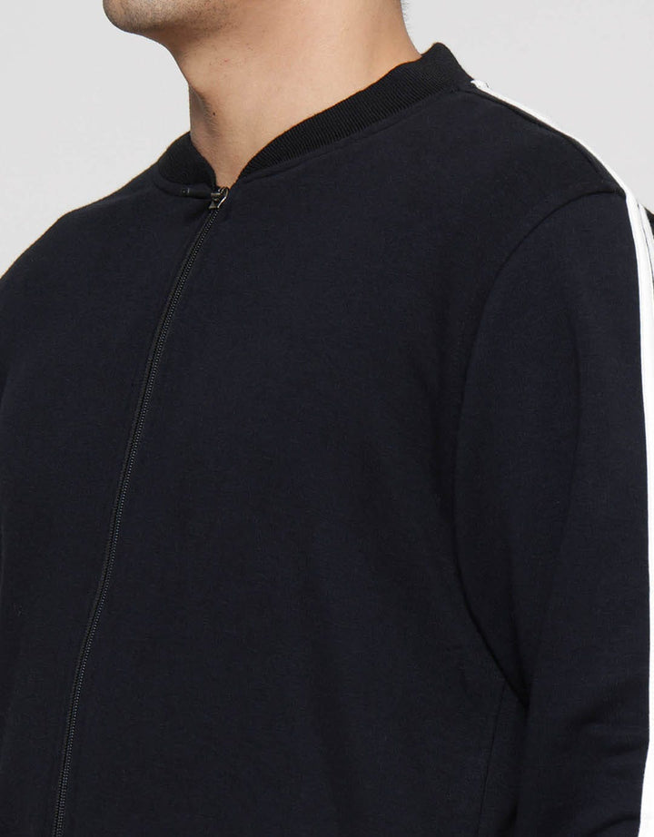 Nevada Sport Zipper Two Stripes On Sleeves Anti Bacterial Jaket Pria