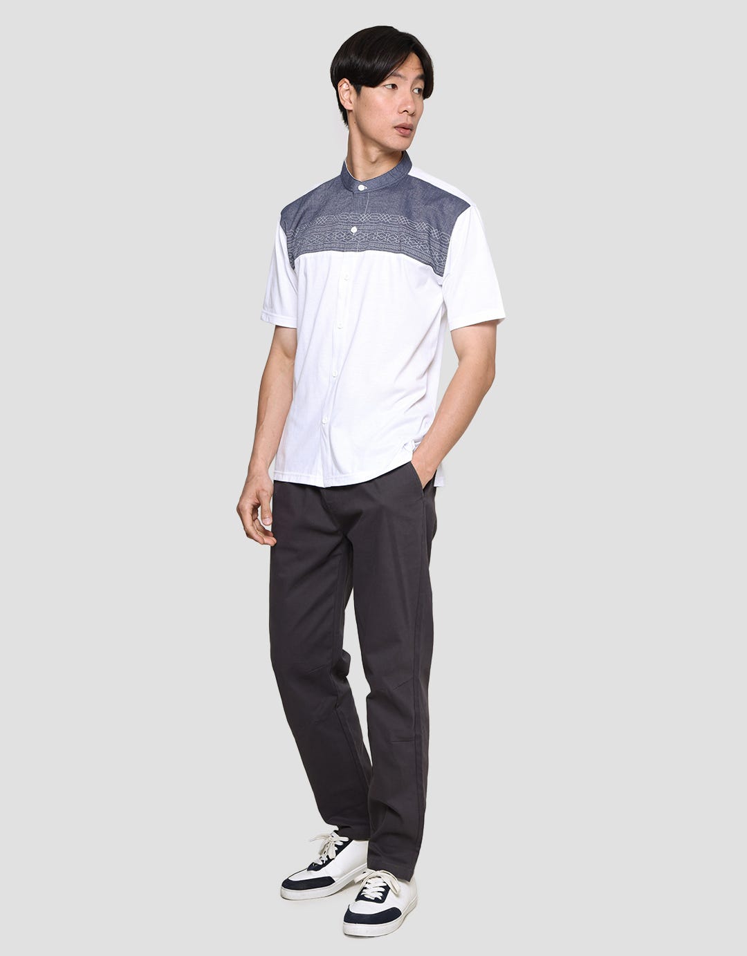 T Zone Cut And Sewn On Top Printing Men's Muslim Koko