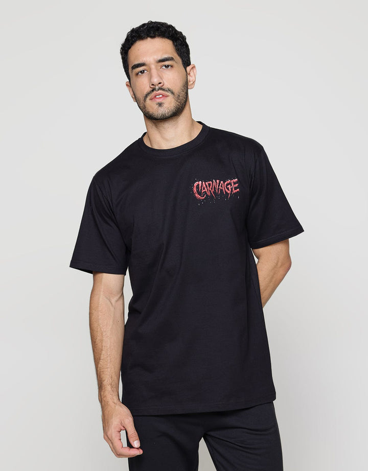 Marvel Men's Short Sleeve T-Shirt Red Carnage Text And Full Carnage
