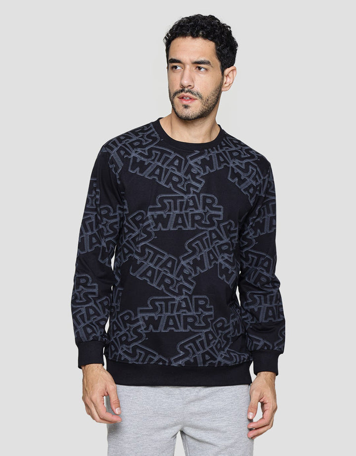 Star Wars Sweater Pria Wording Star Wars Logo
