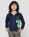 Little M Dino Aplikasi Jaket Terry Anak Laki-Laki