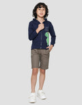 Little M Dino Aplikasi Jaket Terry Anak Laki-Laki