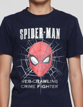 Marvel Spiderman Face Web Crawling Boys T-Shirt