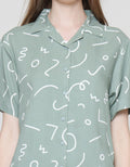 Nevada Short Sleeve Pyjama Celana Wanita Memphis Minimalis