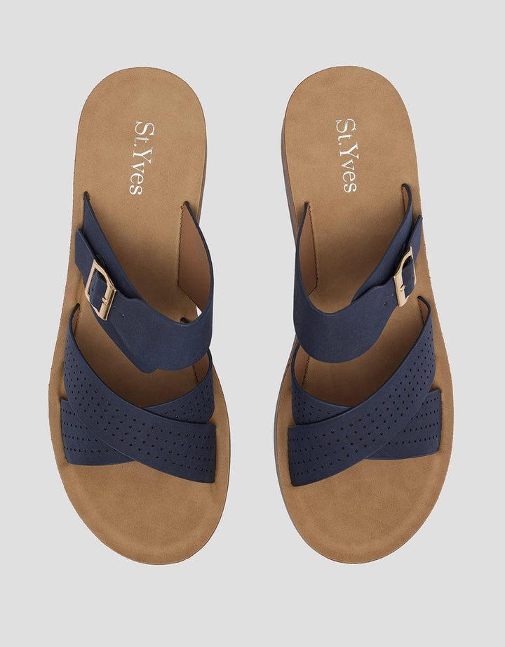 St. Yves Buckle Strap Sandal Wedges Wanita