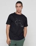 T Zone Print Rubber And Embro Men's Short Sleeve T-Shirt