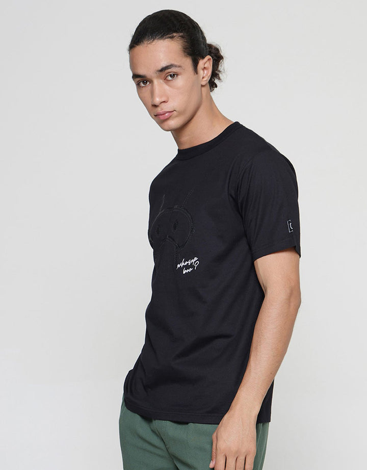 T Zone Print Rubber And Embro Men's Short Sleeve T-Shirt