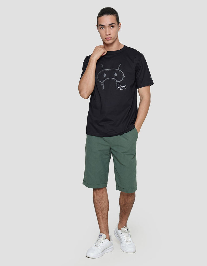 T Zone Print Rubber And Embro Men's Short Sleeve T-Shirt