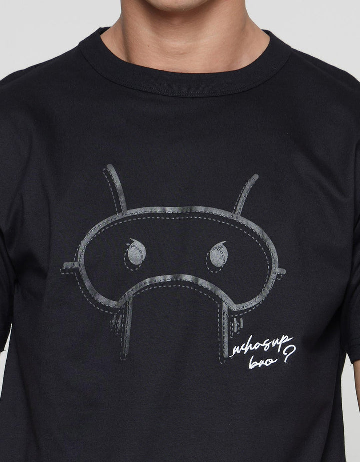 T Zone Print Rubber And Embro Men's Short Sleeve T-Shirt