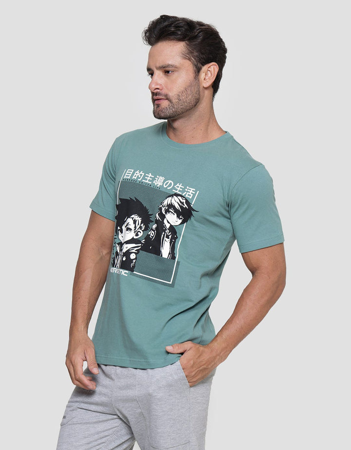 T Zone Energetic Anime Print Men's T-Shirt