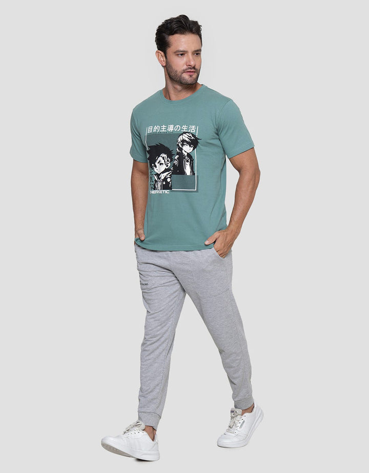 T Zone Energetic Anime Print Men's T-Shirt