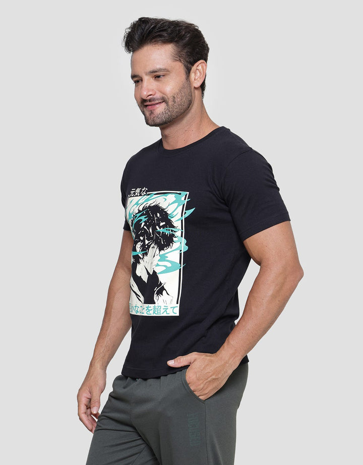 T Zone Anime Photo Print Kaos Casual Pria