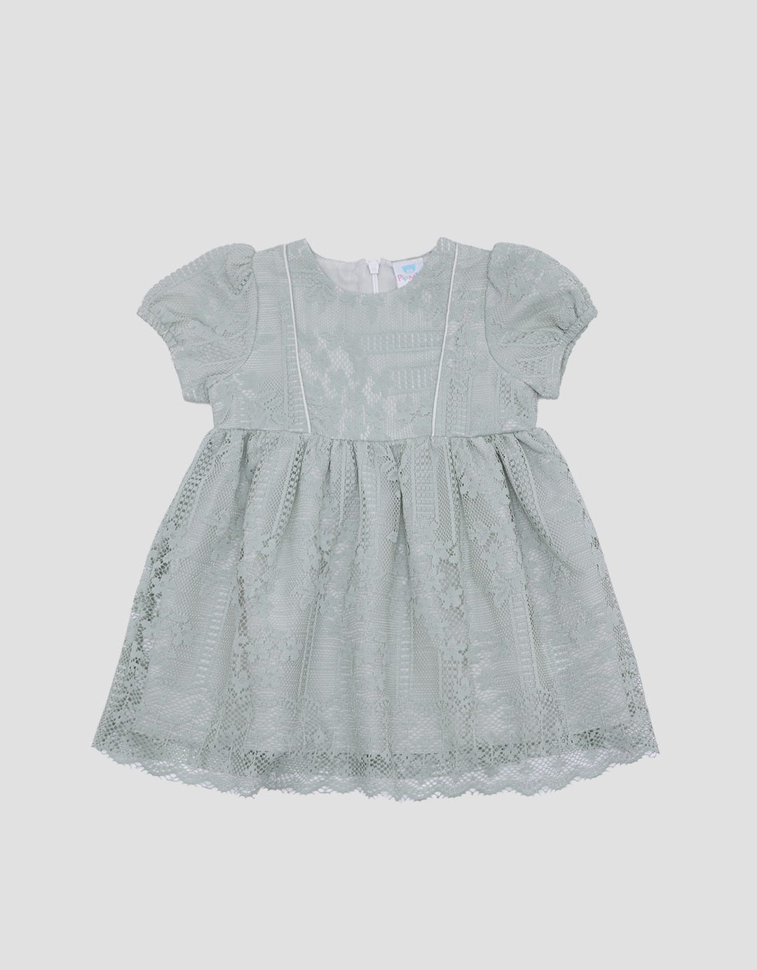 Pipiniko Ruffle Double Lace Midi Dress for Girls