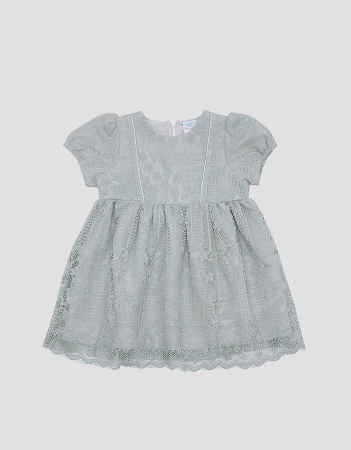 Pipiniko Ruffle Double Lace Midi Dress for Girls