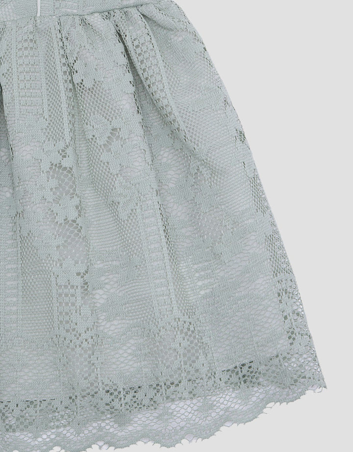 Pipiniko Ruffle Double Lace Midi Dress for Girls