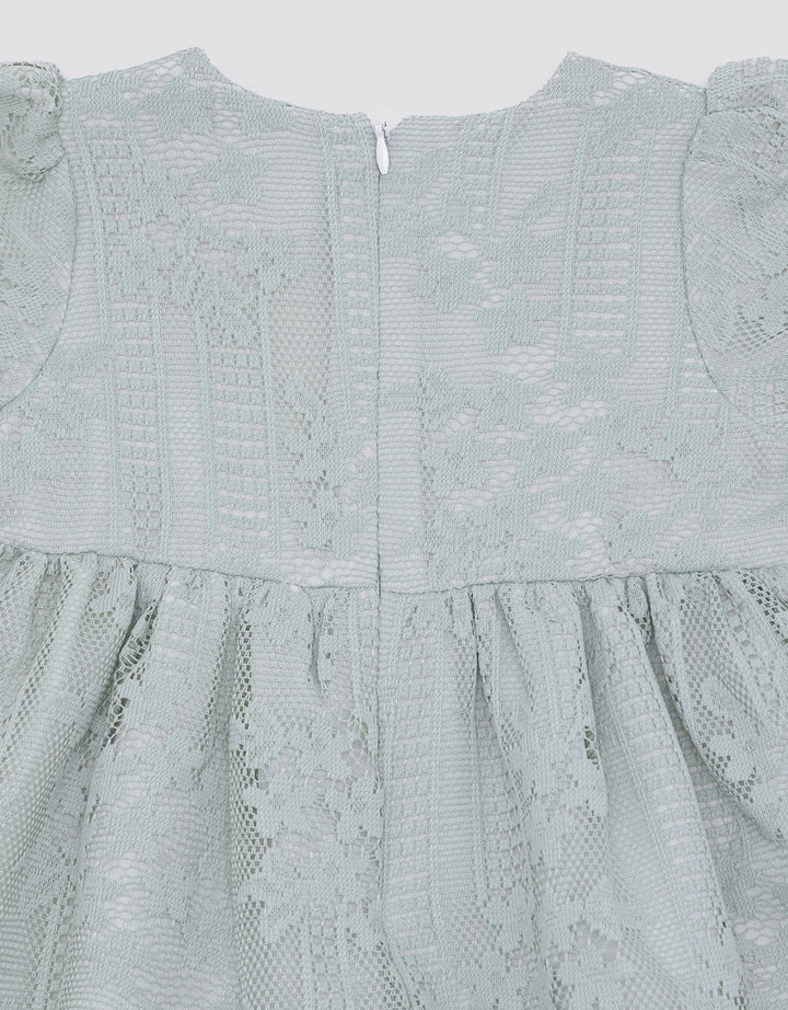 Pipiniko Ruffle Double Lace Midi Dress for Girls