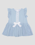 Pipiniko Textured Lace Vertical Midi Dress for Girls