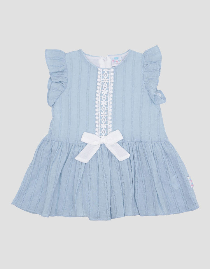 Pipiniko Textured Lace Vertical Midi Dress for Girls