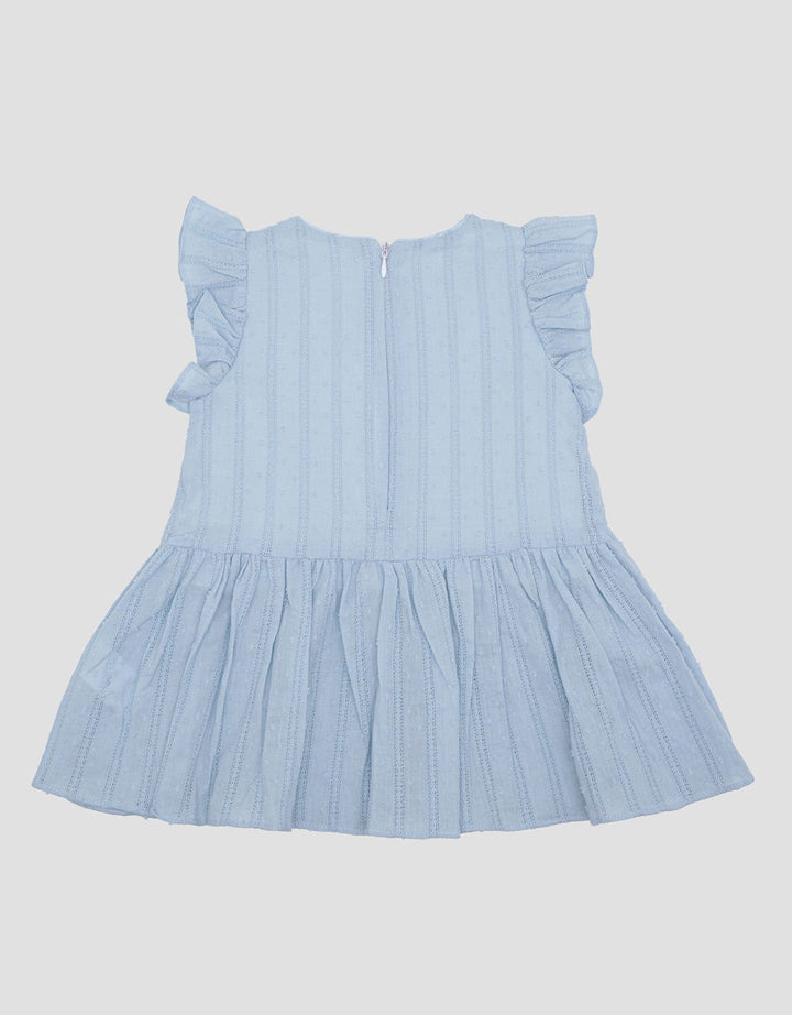 Pipiniko Textured Lace Vertical Midi Dress for Girls