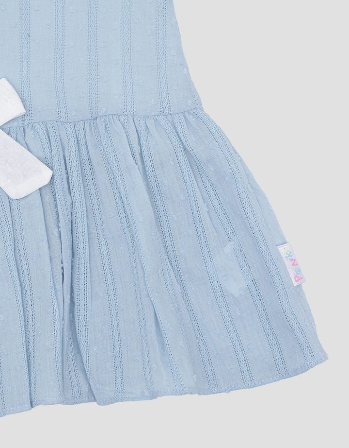 Pipiniko Textured Lace Vertical Midi Dress for Girls