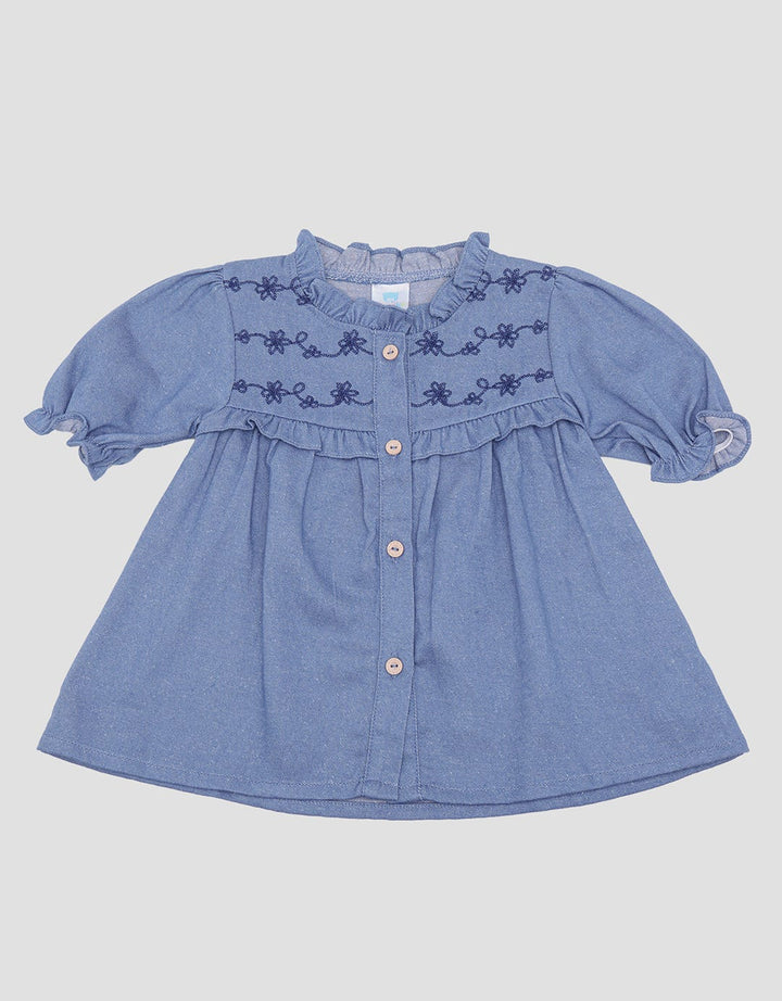 Pipiniko Chambray Ruffle Kaos Anak Bayi