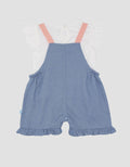 Pipiniko Embroidery Flower Romper Set Anak Perempuan