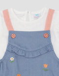 Pipiniko Embroidery Flower Romper Set Anak Perempuan