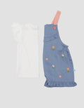 Pipiniko Embroidery Flower Romper Set Anak Perempuan