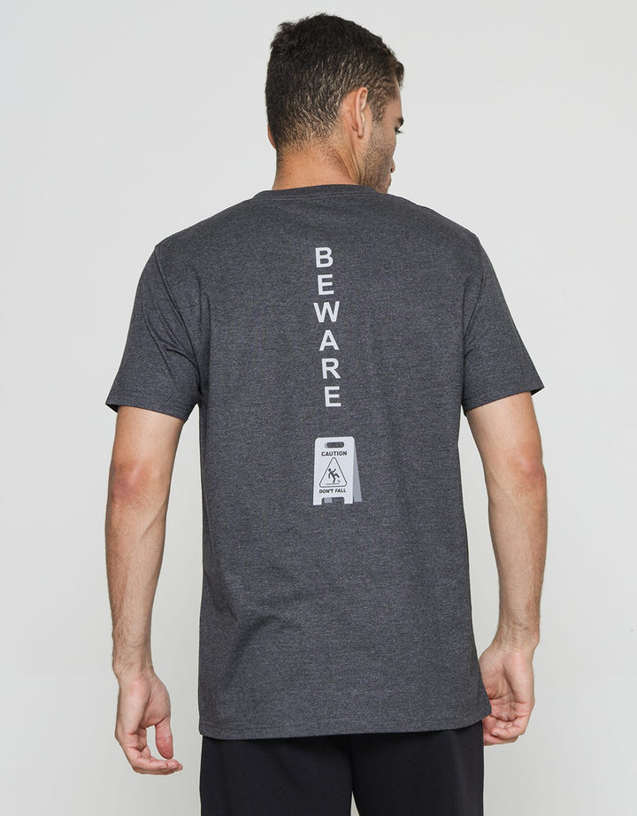 T Zone Big Size Theme Sign Warning Beware Men's T-Shirt