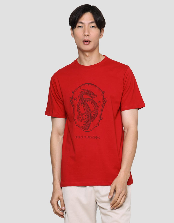 T Zone Men's Short Sleeve T-Shirt Print House Dragon