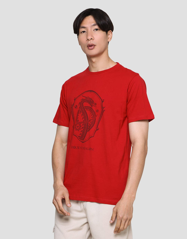 T Zone Men's Short Sleeve T-Shirt Print House Dragon