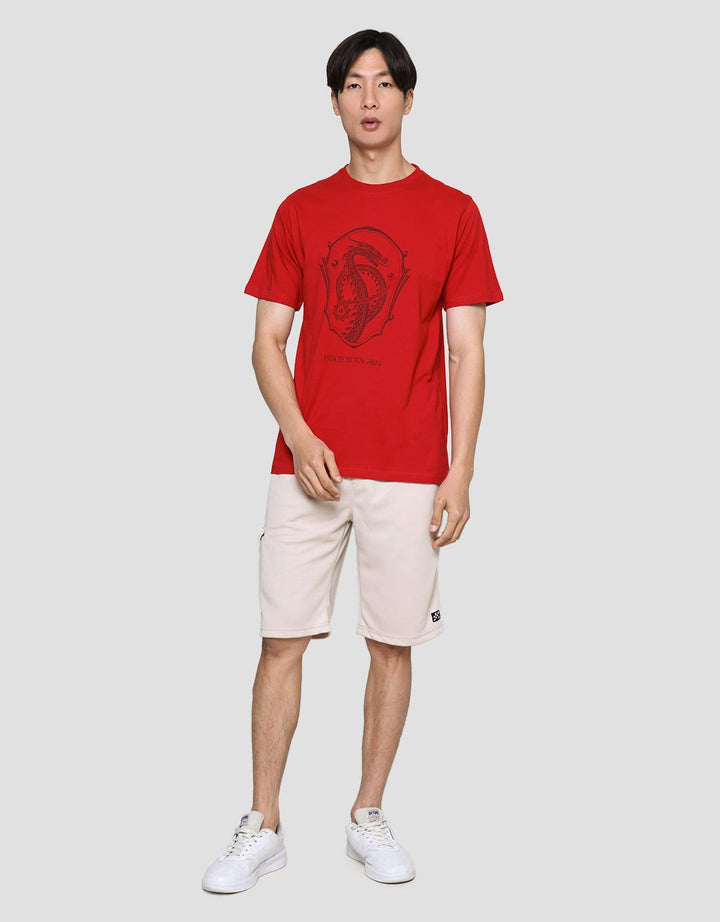 T Zone Men's Short Sleeve T-Shirt Print House Dragon