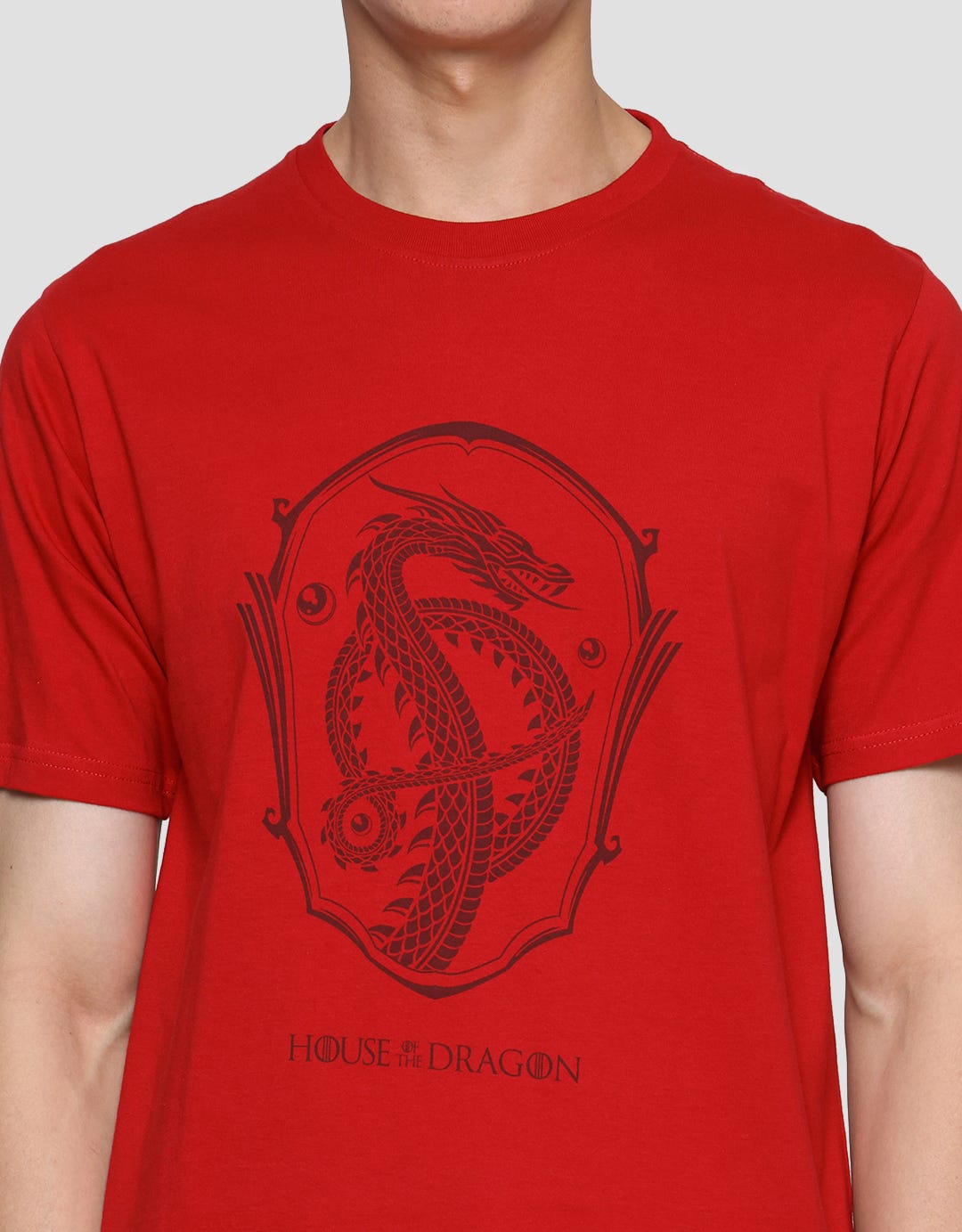 T Zone Men's Short Sleeve T-Shirt Print House Dragon