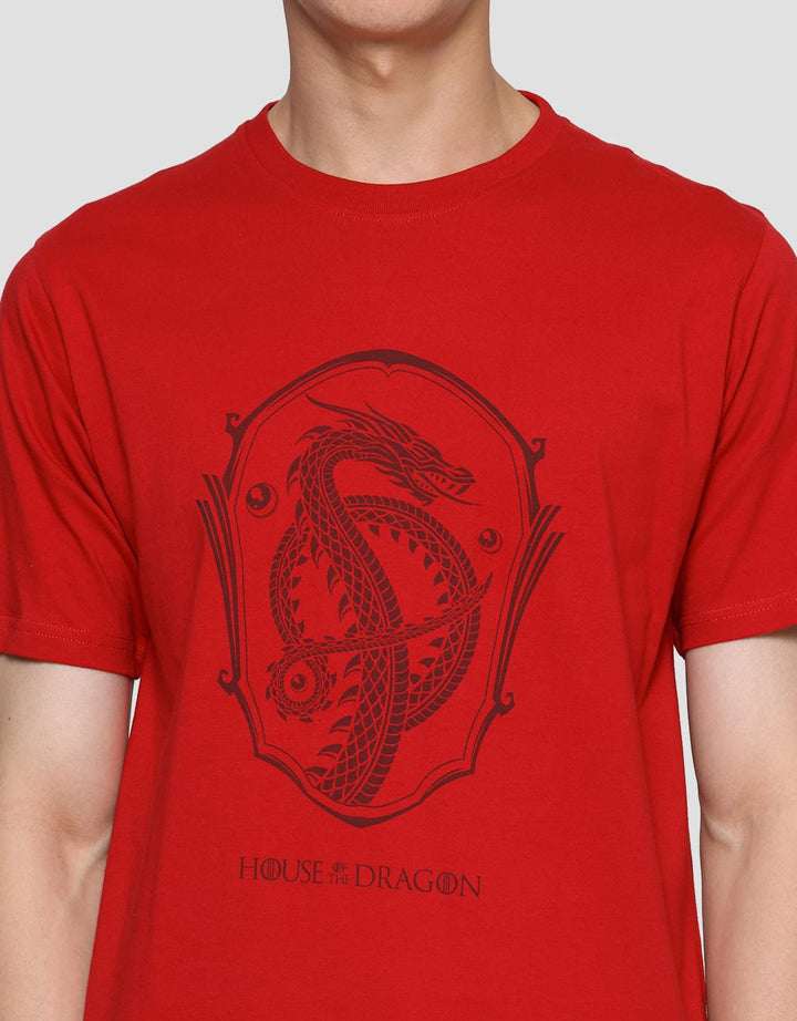 T Zone Men's Short Sleeve T-Shirt Print House Dragon