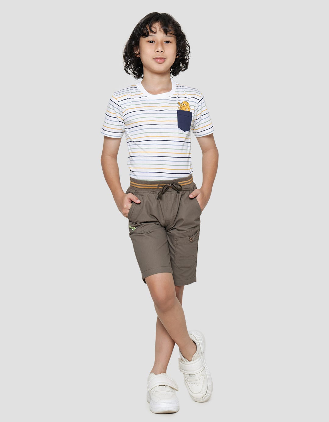 Little M Woven Rib Front Pocket Boys Shorts